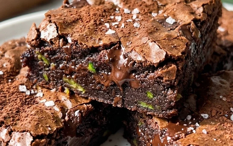 Fudgy Dark Chocolate Zucchini Brownies Recipe