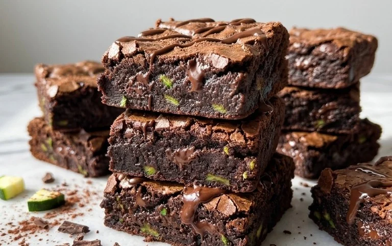 Fudgy Dark Chocolate Zucchini Brownies