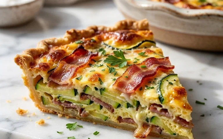 Zucchini and Beef Bacon Slice